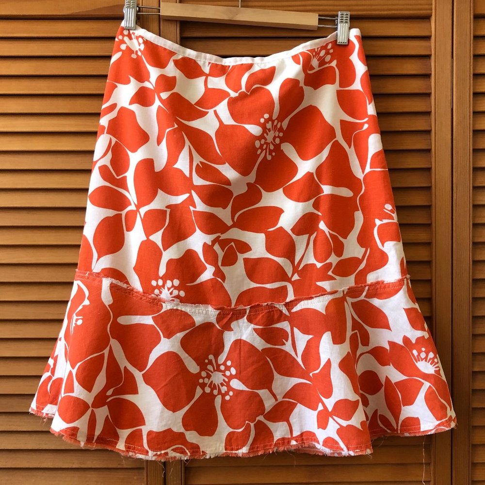 J.Crew Floral print linen/cotton skirt